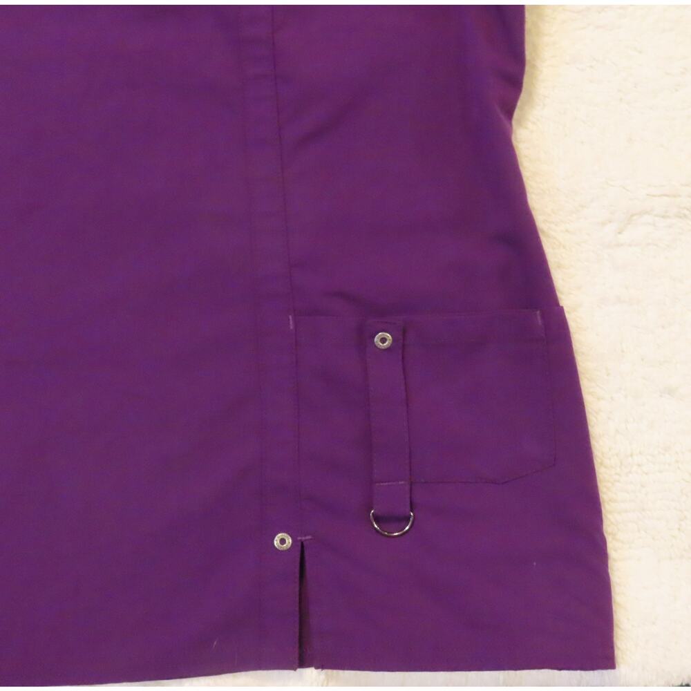 Dickies Xtreme Stretch Women's Eggplant Purple V-Neck Medical Scrub Top Size 2XL - Picture 2 of 4